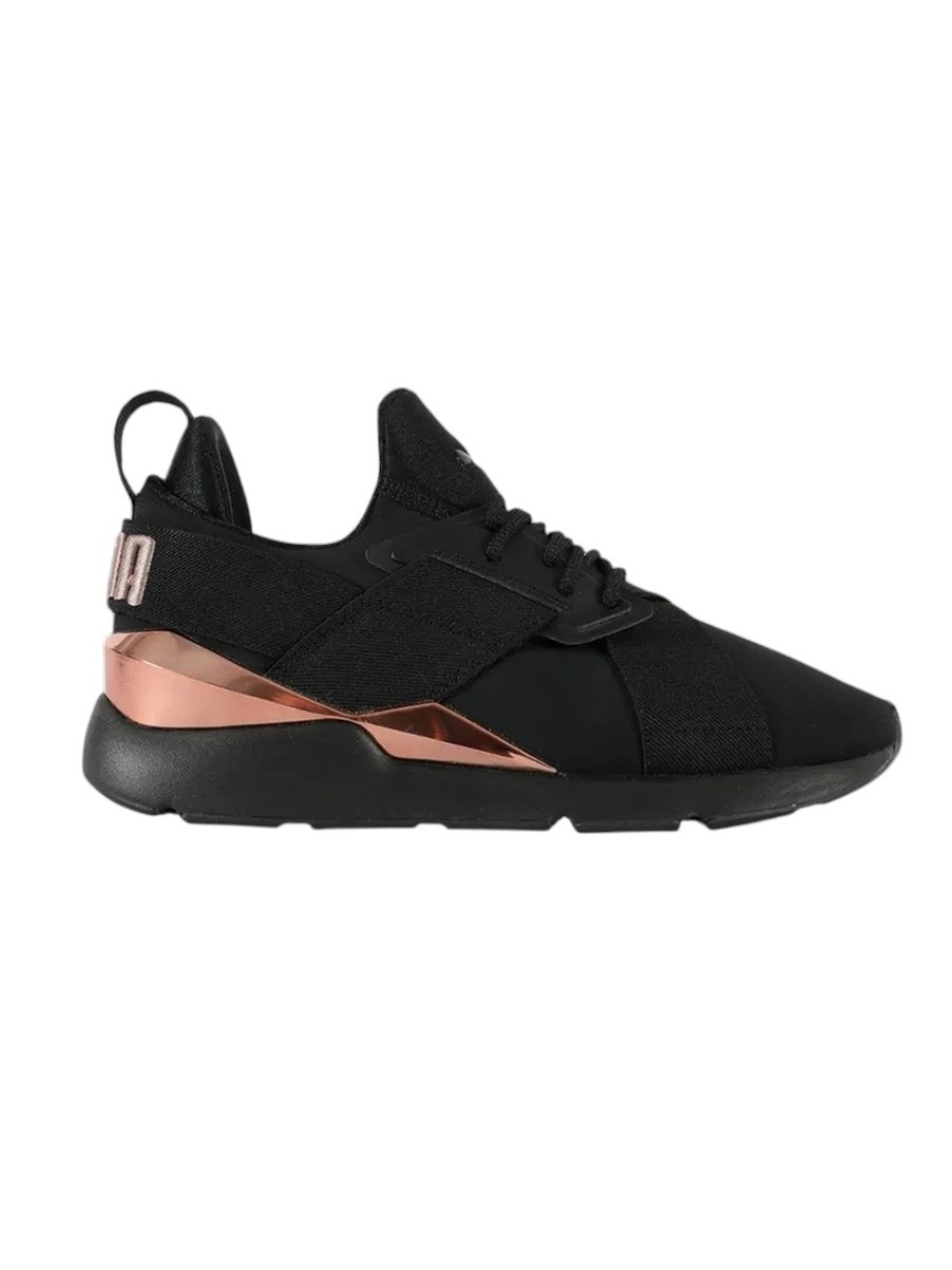 Puma Muse Metallic Rose Gold & Black Sneaker